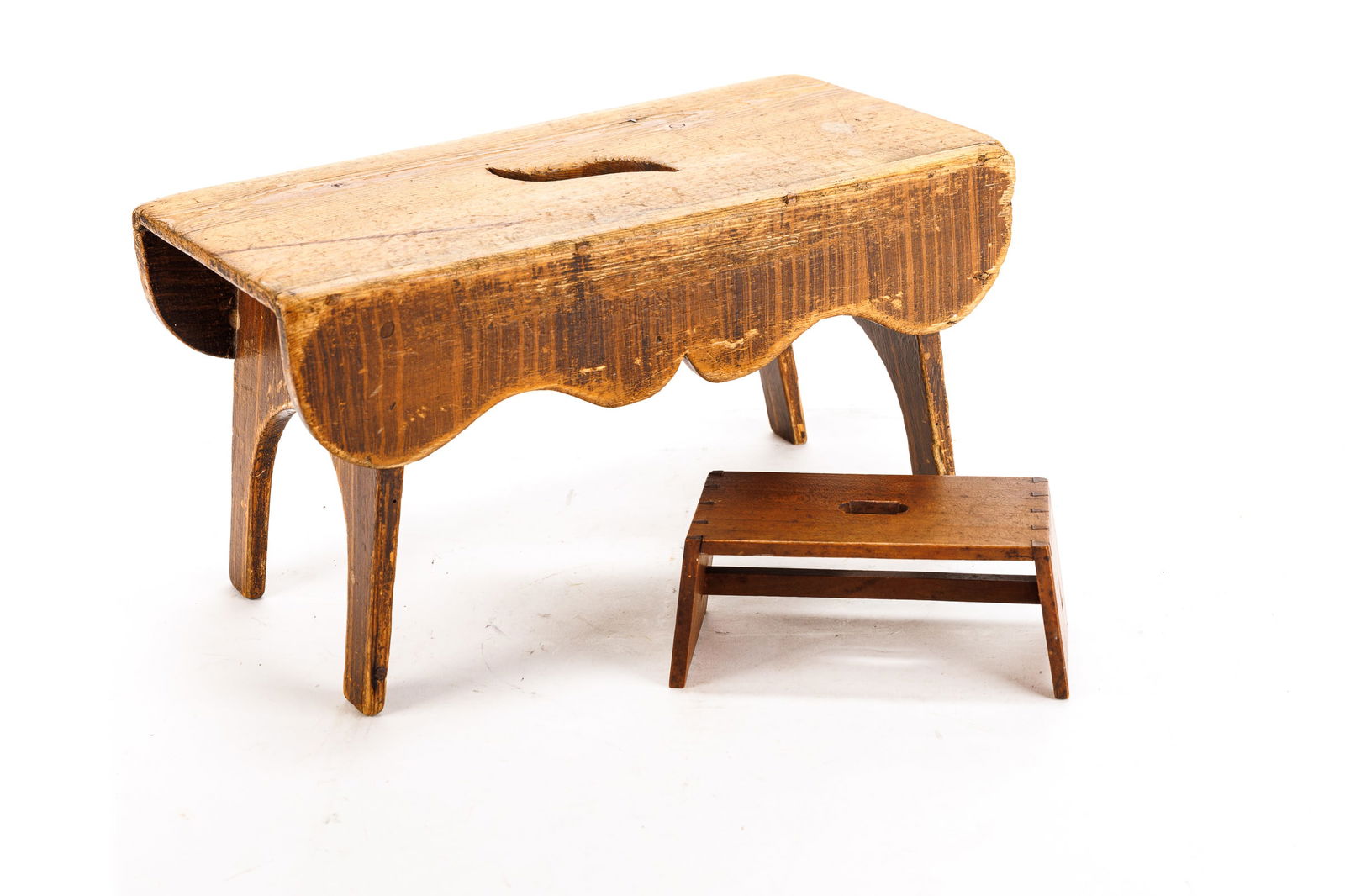 TWO FOOTSTOOLS OR TRIVETS. (1 of 9)