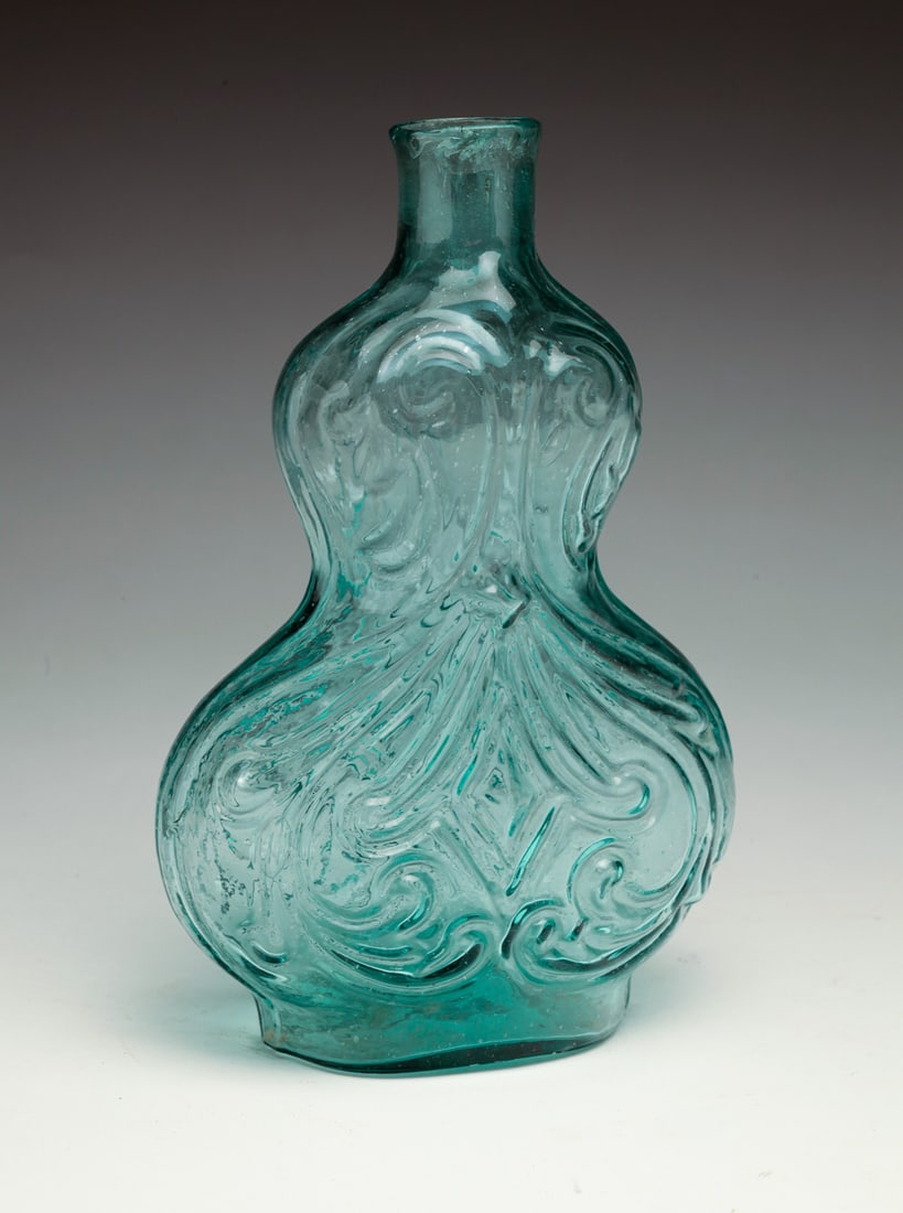 AMERICAN SCROLL FLASK. (1 of 3)