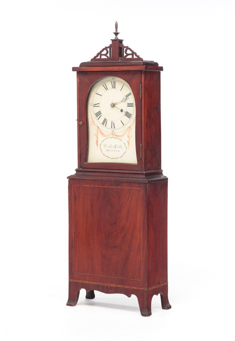 BOSTON C.A. MILLS HEPPLEWHITE MANTLE CLOCK. (1 of 12)