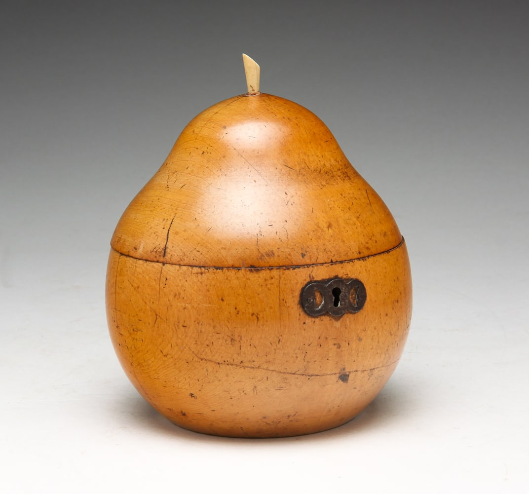 ENGLISH PEAR SHAPED TEA CADDY. (1 of 5)