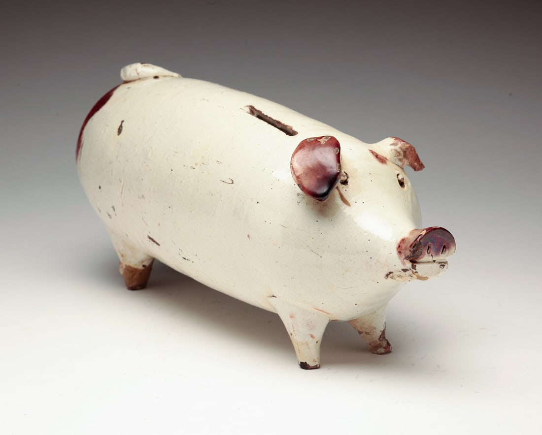 REDWARE PIG BANK. (1 of 3)