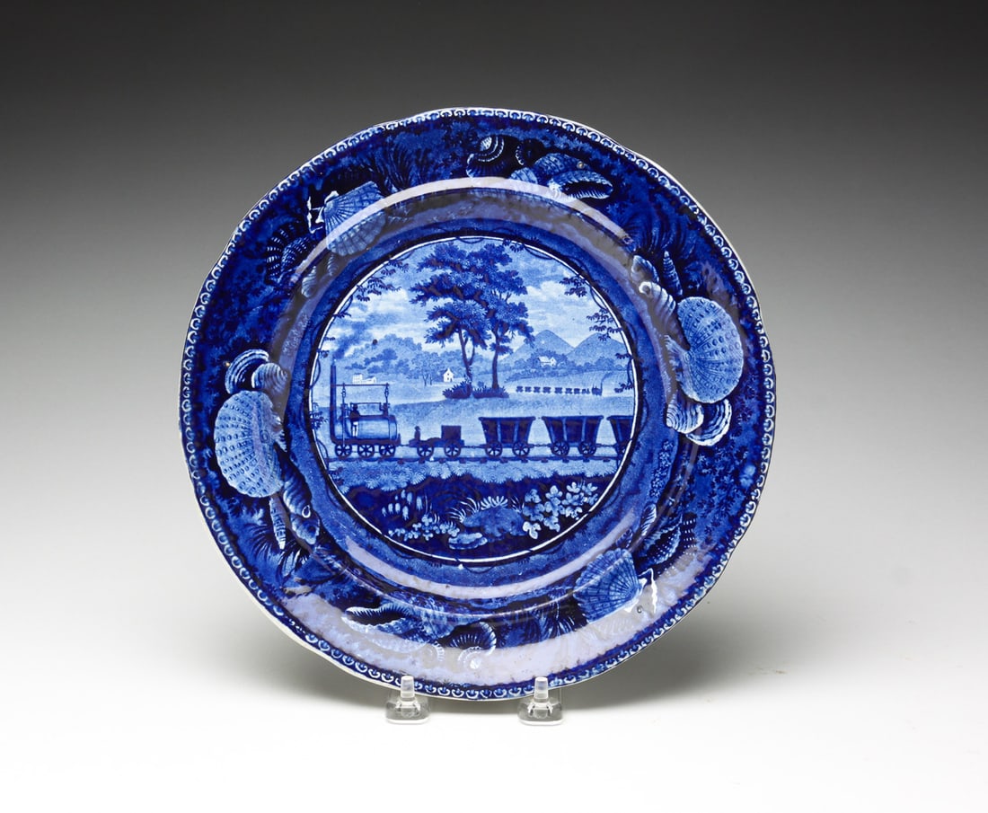 HISTORICAL BLUE STAFFORDSHIRE RAILROAD PLATE. (1 of 4)