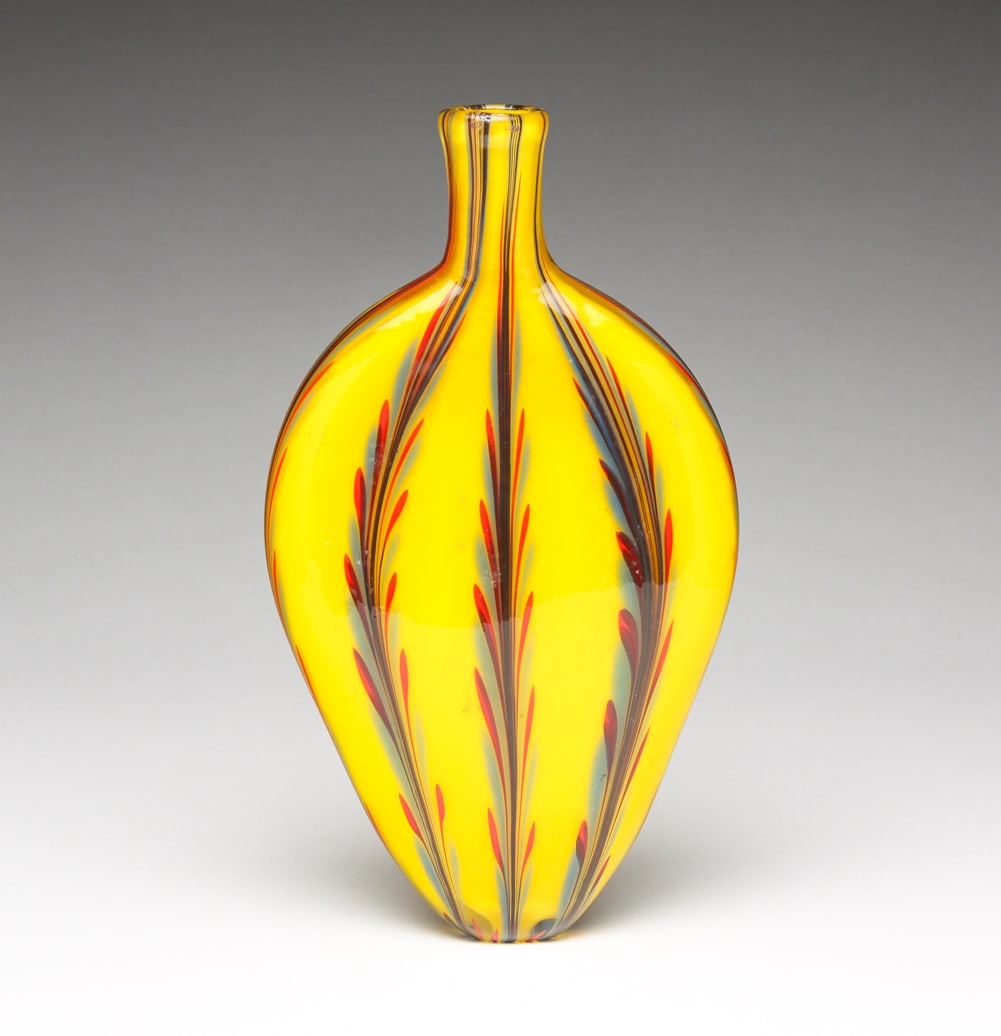 ENGLISH BLOWN GLASS FLASK. (1 of 6)