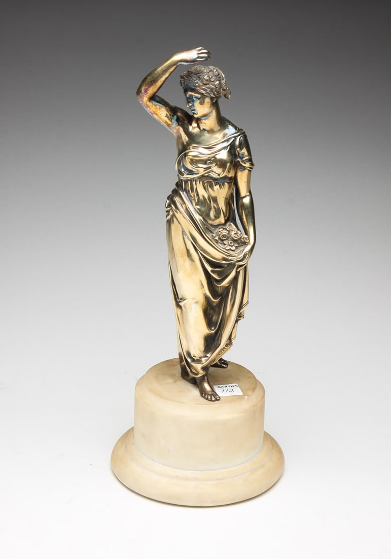 ENGLISH SILVER STATUE OF WOMAN BY PAUL STORR. (1 of 6)