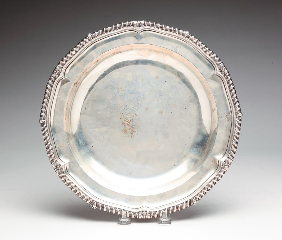 ENGLISH SILVER SOUP PLATE BY PAUL STORR. (1 of 4)