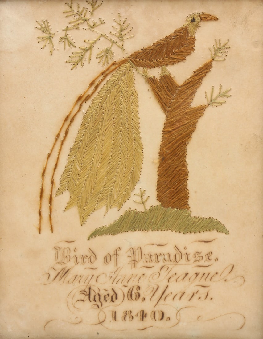 "BIRD OF PARADISE" NEEDLEWORK PANEL. (1 of 5)