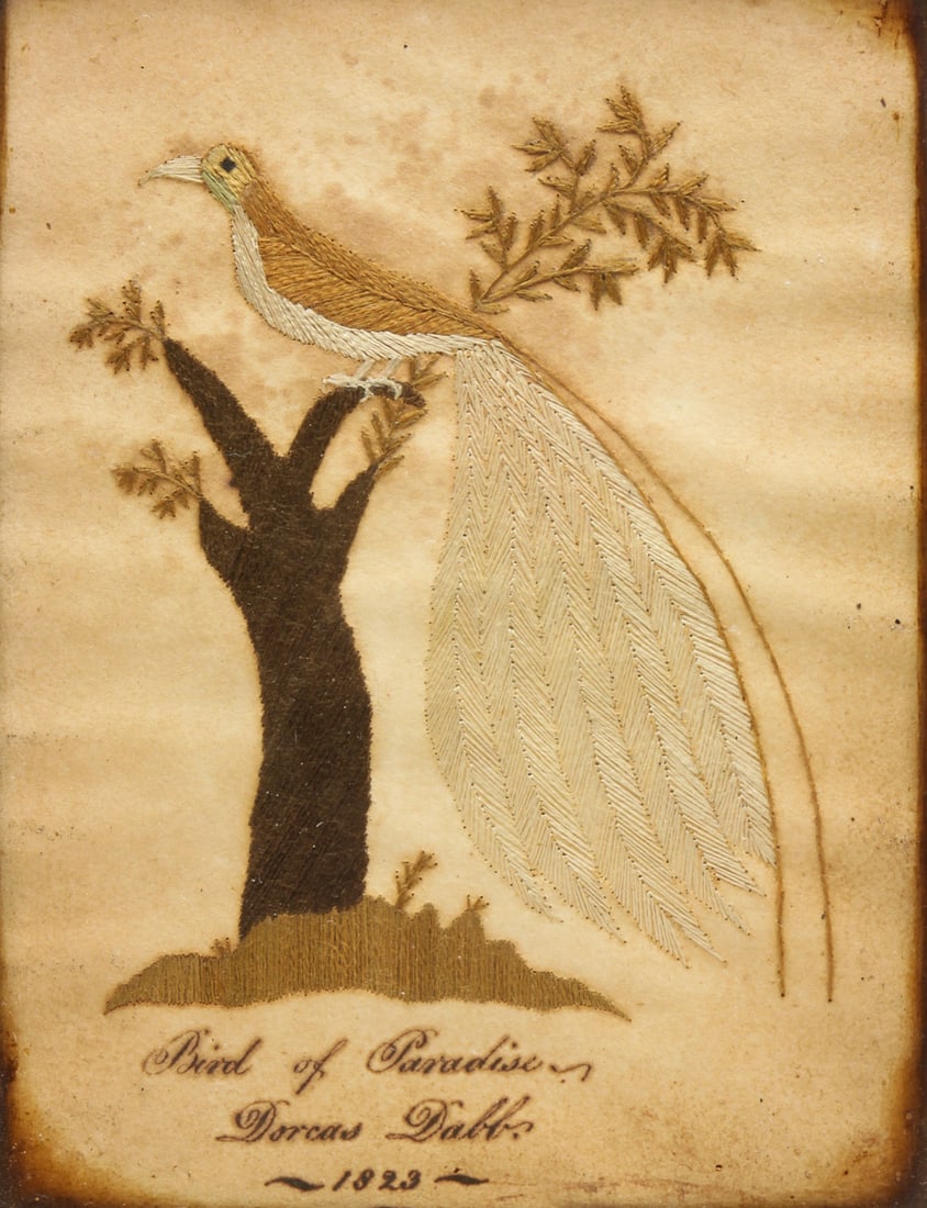 "BIRD OF PARADISE" NEEDLEWORK PANEL. (1 of 5)
