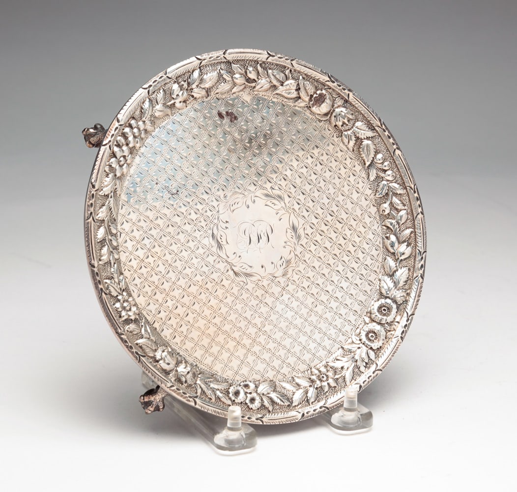 AMERICAN COIN SILVER SALVER. (1 of 5)