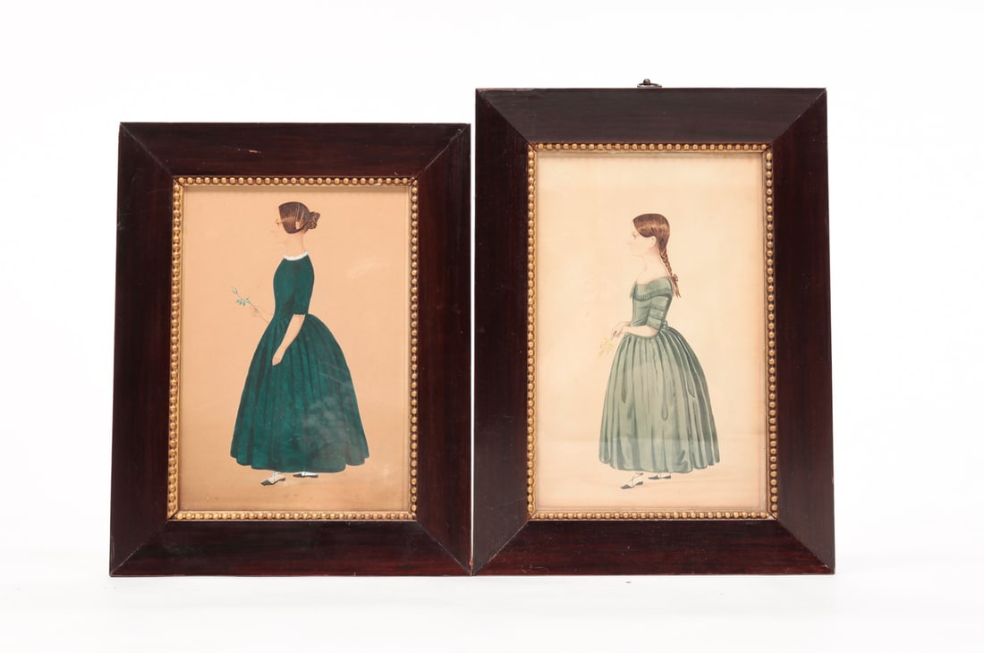 TWO PORTRAITS OF GIRLS. (1 of 4)