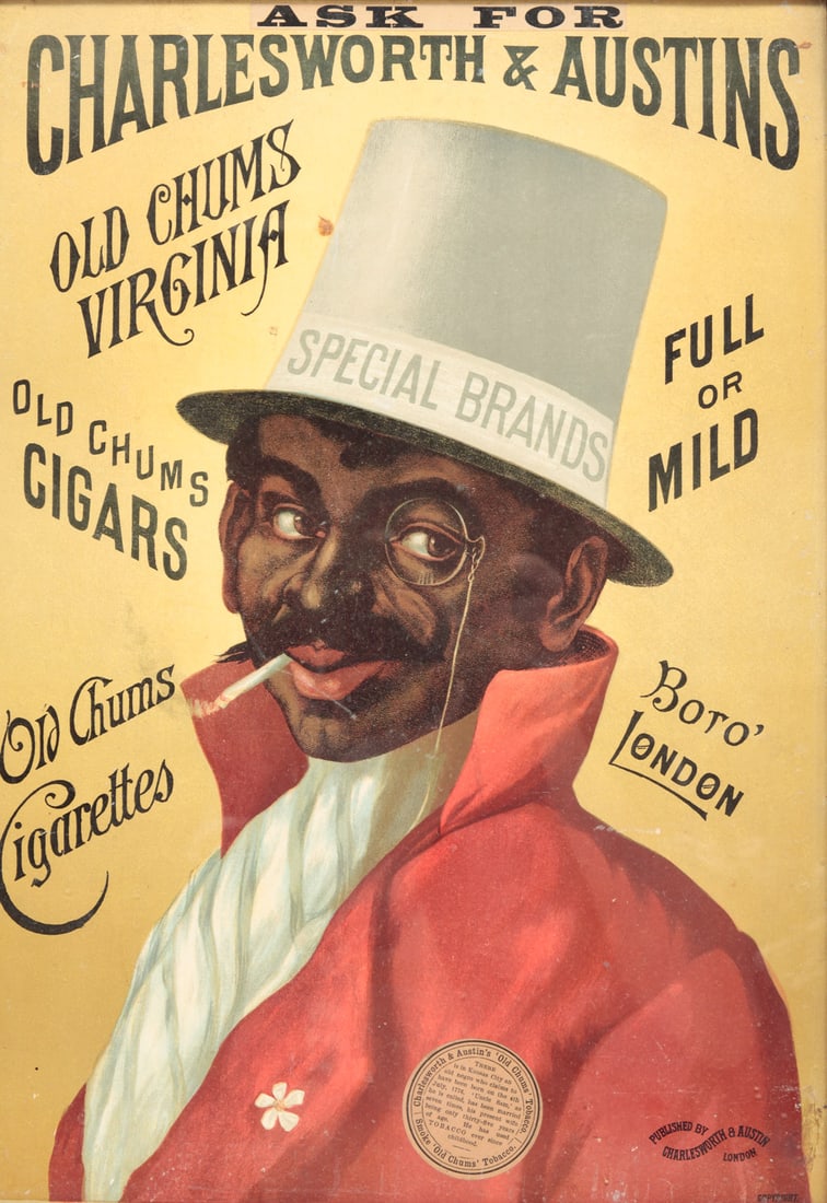 "OLD CHUMS" TOBACCO ADVERTISING SIGN. (1 of 5)