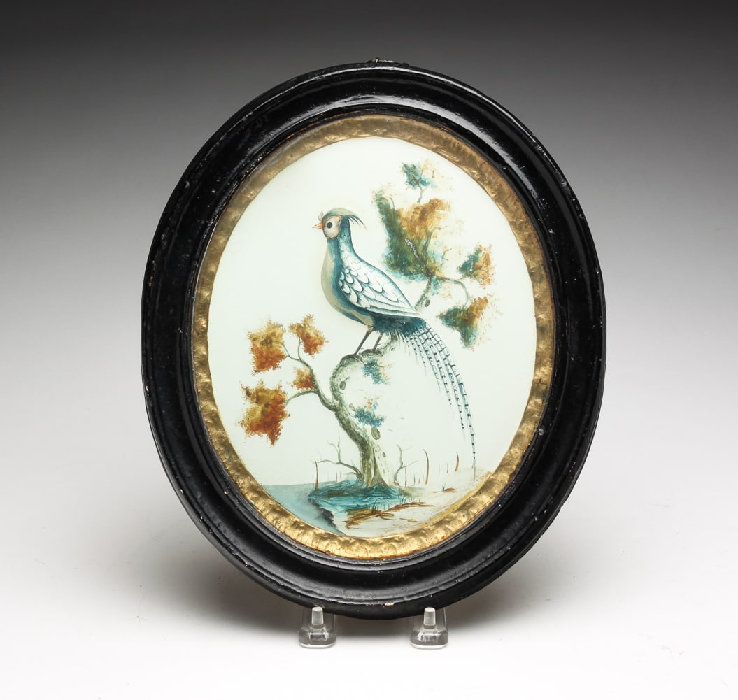 ENGLISH VICTORIAN CHALKWARE WALL PLAQUE OF BIRD. (1 of 3)