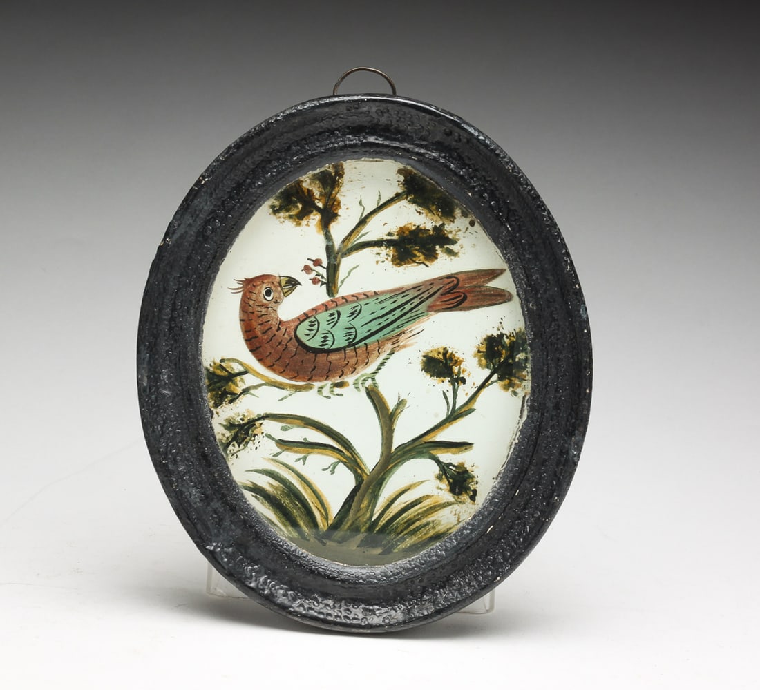 ENGLISH VICTORIAN CHALKWARE WALL PLAQUE OF BIRD. (1 of 4)