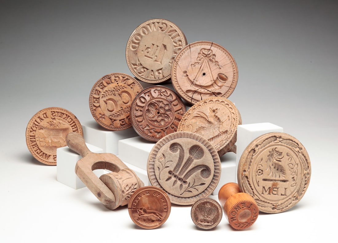 GROUP OF BUTTER PRINTS. (1 of 8)