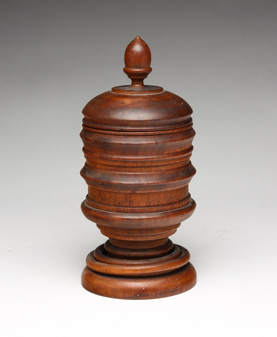 NEW ENGLAND TREENWARE LIDDED CONTAINER. (1 of 5)