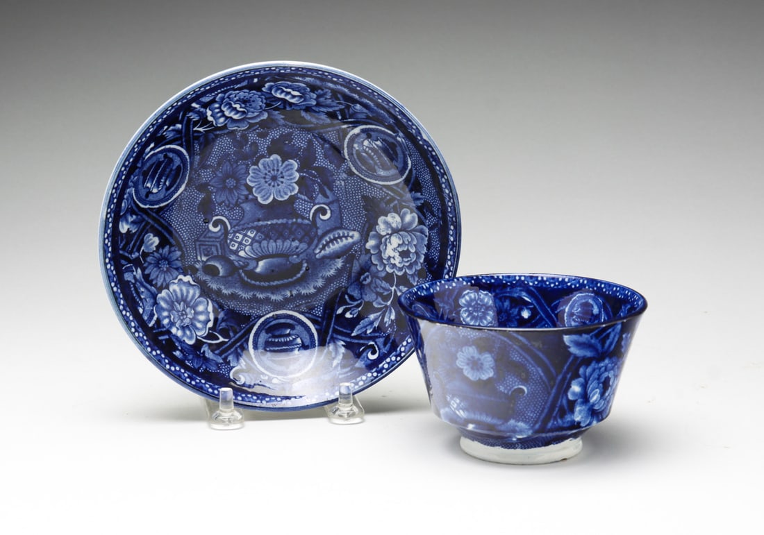 ENGLISH STAFFORDSHIRE CUP AND SAUCER. (1 of 6)