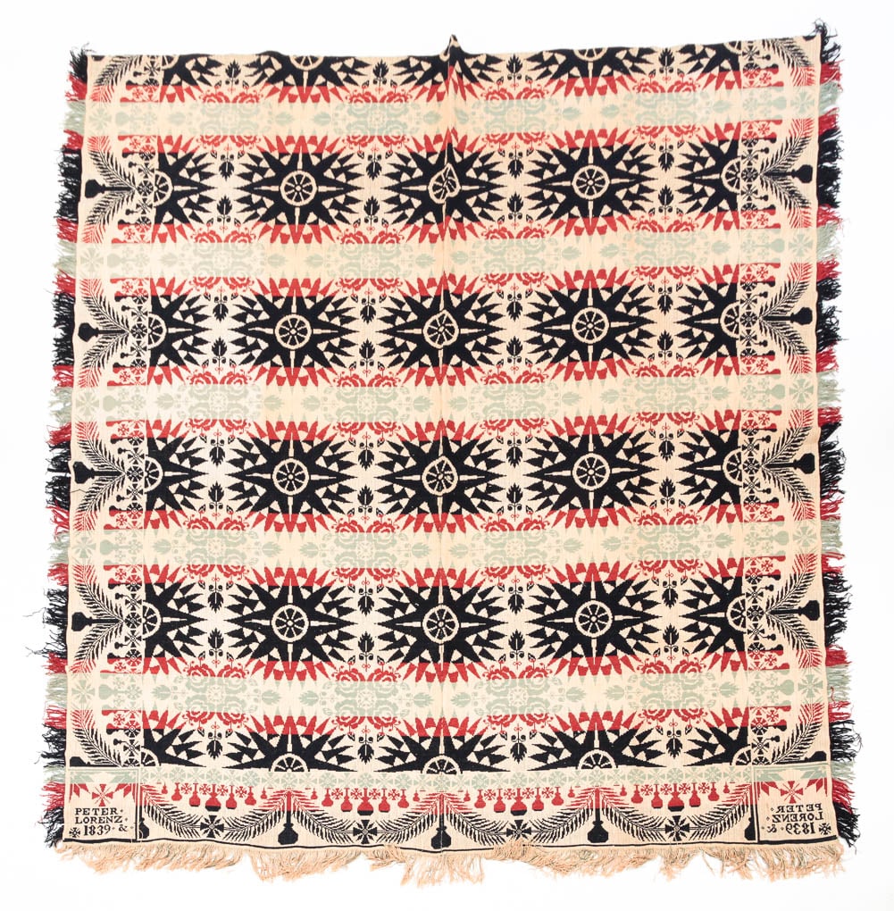 OHIO JACQUARD COVERLET. (1 of 5)