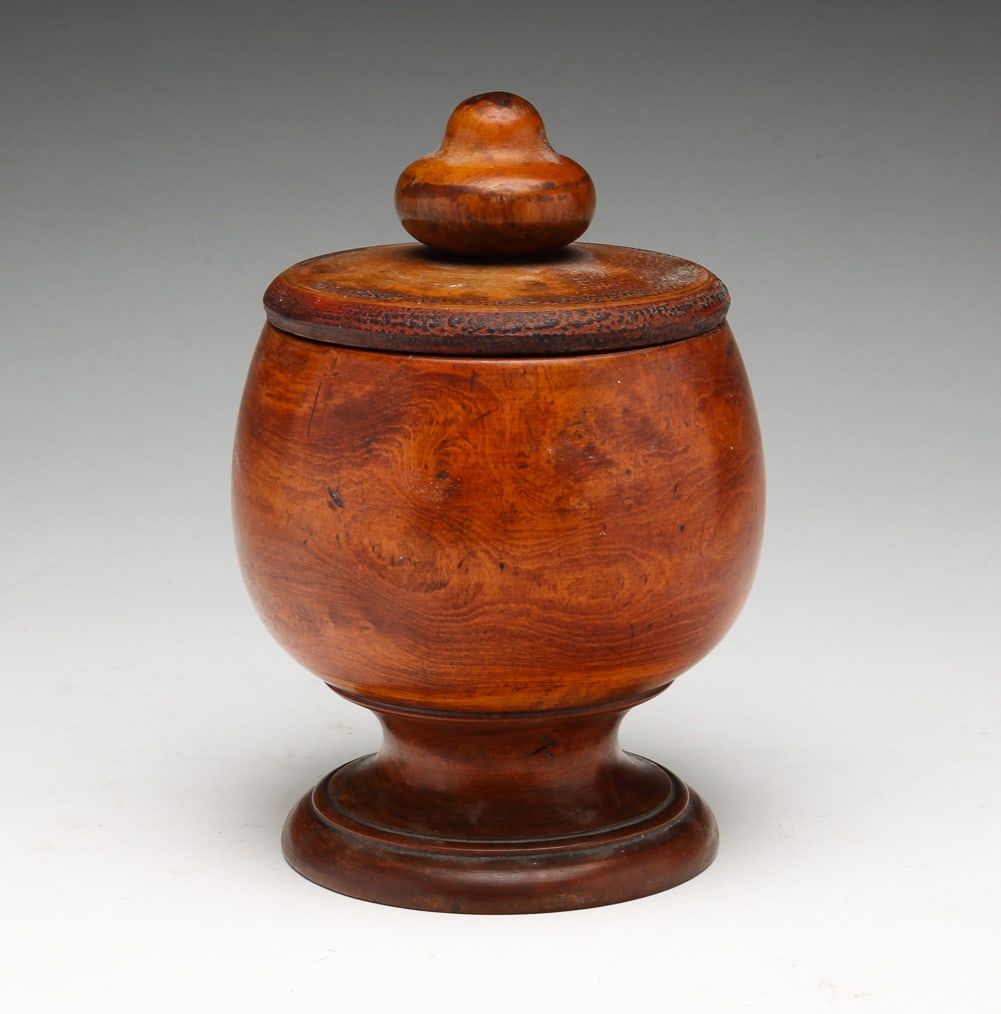 SWEDISH TREENWARE LIDDED JAR. (1 of 5)