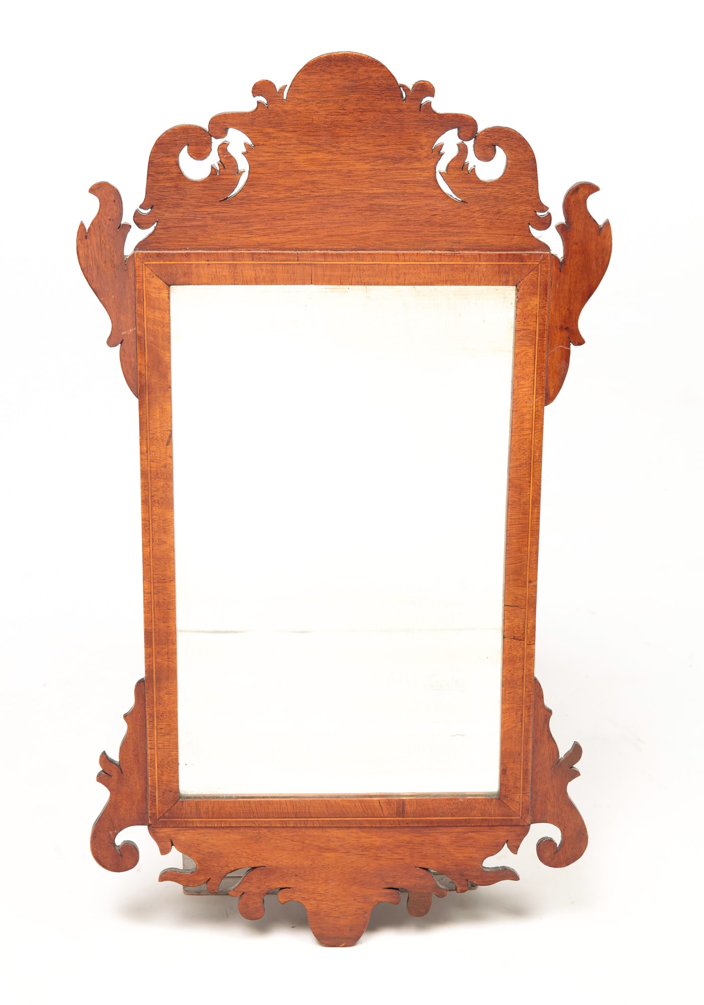 CHIPPENDALE SCROLL MIRROR. (1 of 3)
