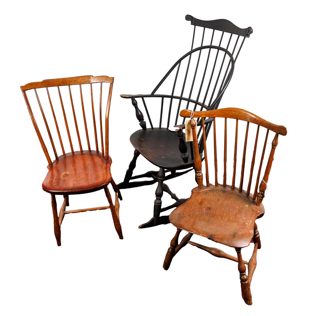 THREE WINDSOR CHAIRS. (1 of 19)