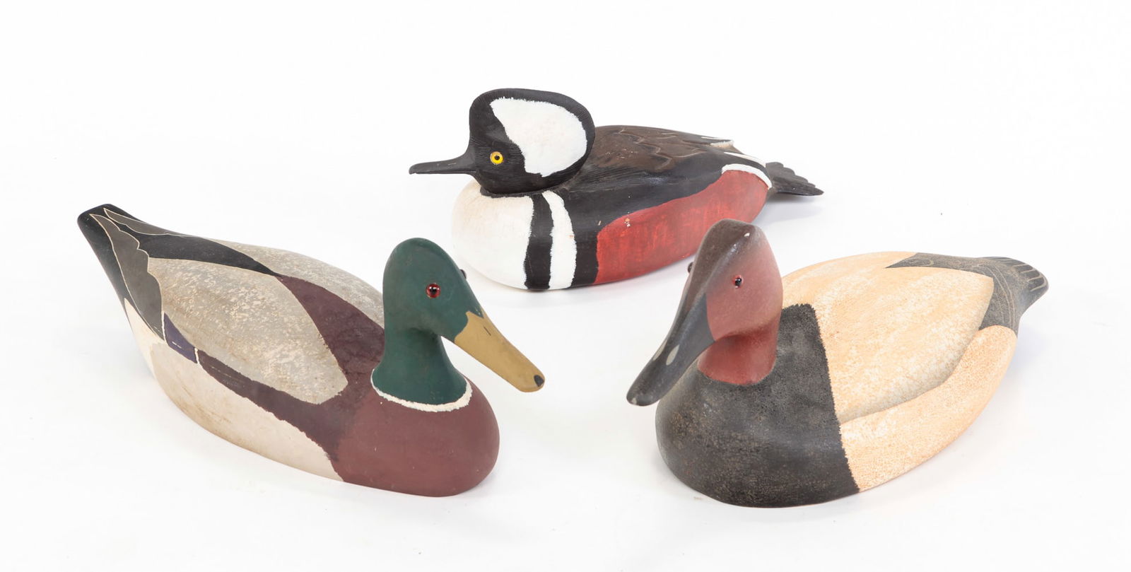 THREE DUCK DECOYS. (1 of 7)