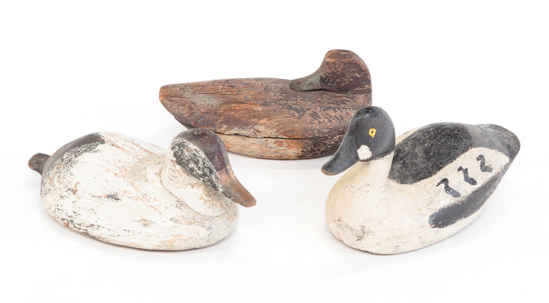 THREE DUCK DECOYS. (1 of 4)