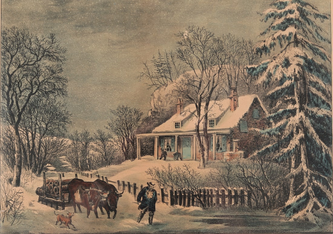 CURRIER AND IVES PRINT. (1 of 5)