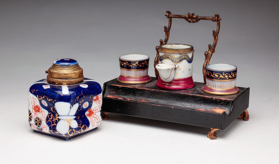 DESK SET AND INK WELL. (1 of 6)