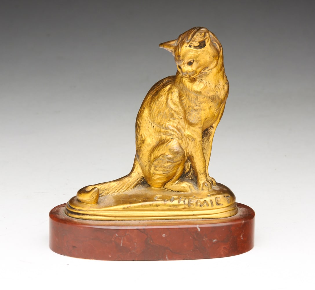 BRONZE CAT AFTER EMMANUEL FREMIET (1824-1910). (1 of 6)
