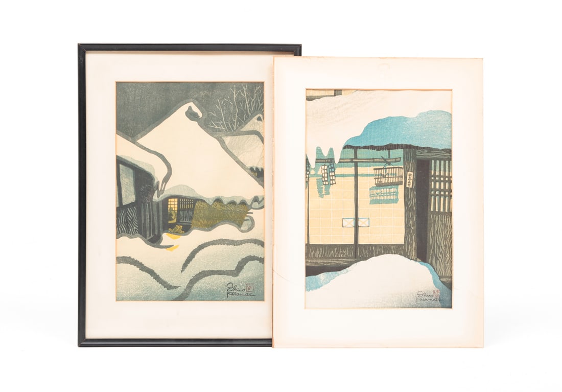 TWO WOODBLOCK PRINTS BY SHIRO KASAMATSU (1898-1991). (1 of 7)