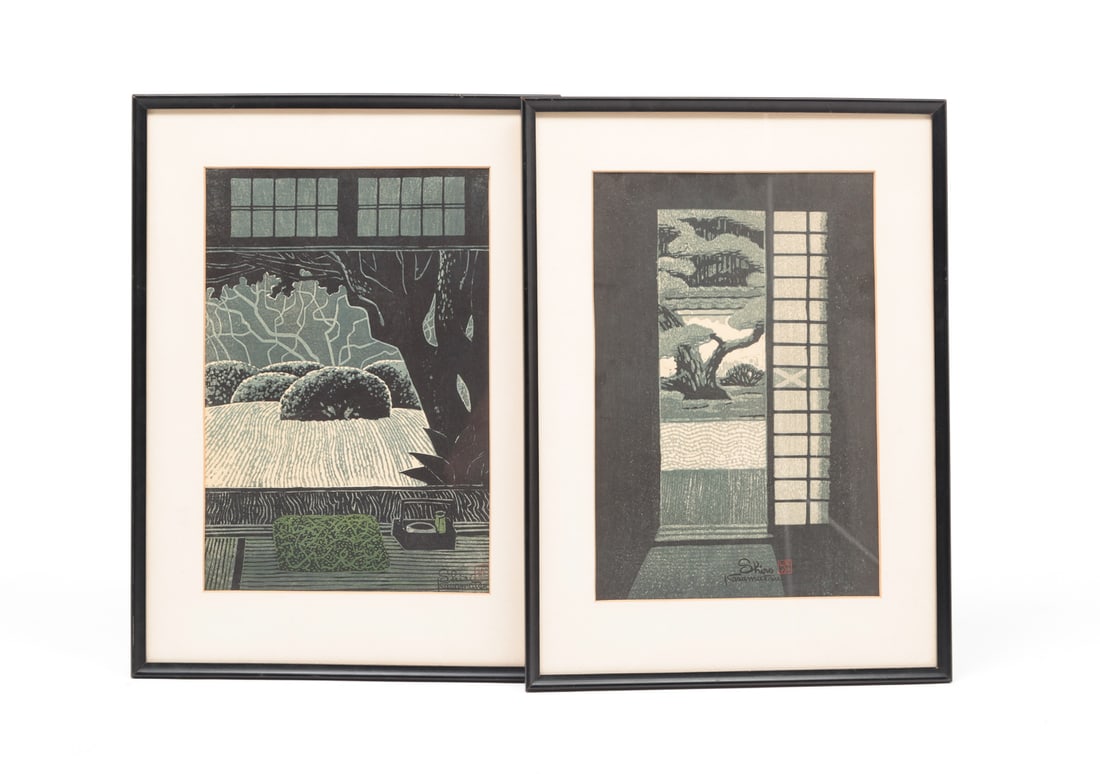 TWO WOODBLOCK PRINTS BY SHIRO KASAMATSU (1898-1991). (1 of 8)