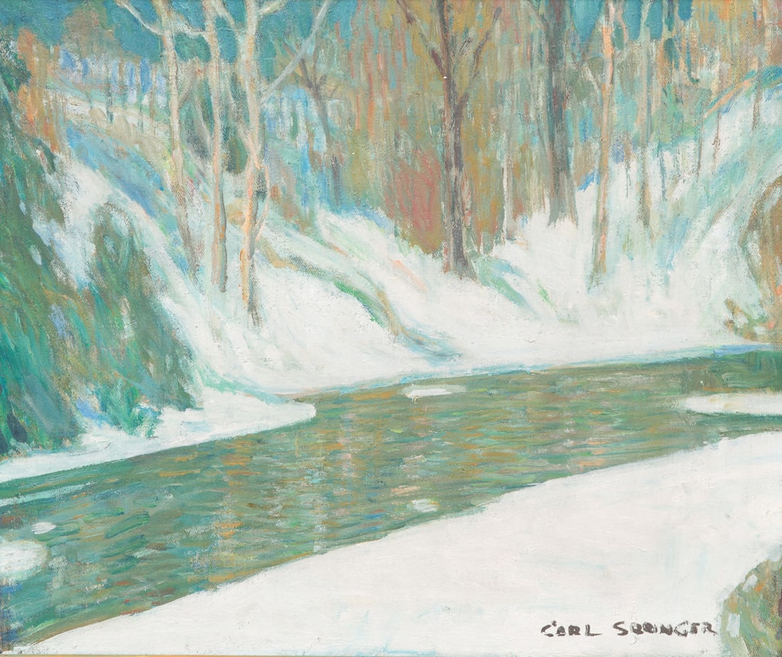 "WINTER HARMONY" BY CARL SPRINGER (1874-1935). (1 of 5)