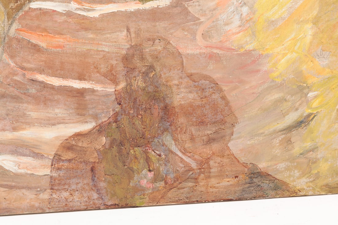 LANDSCAPE WITH COUPLE BY ROBERT BOLLING BRANDEGEE (1849-1922). (1 of 5)