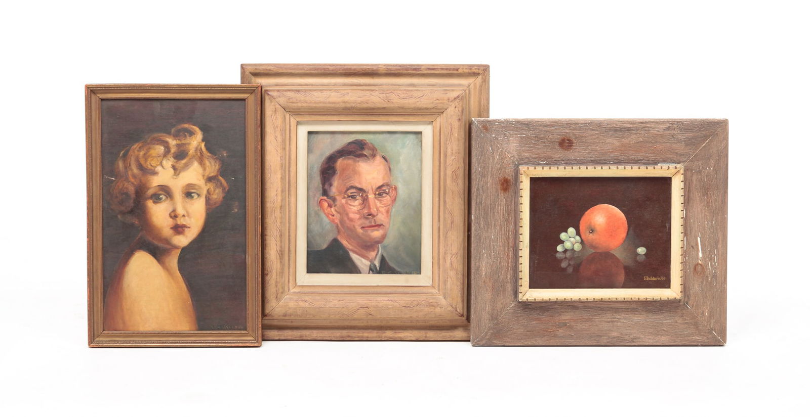 THREE OIL PAINTINGS. (1 of 8)