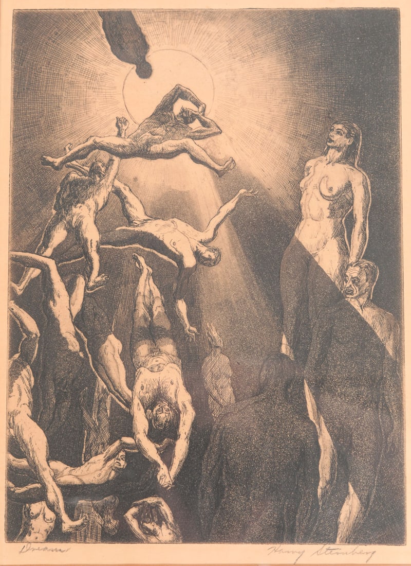 "DREAM" PRINT BY HARRY STERNBERG (1904-2002). (1 of 5)