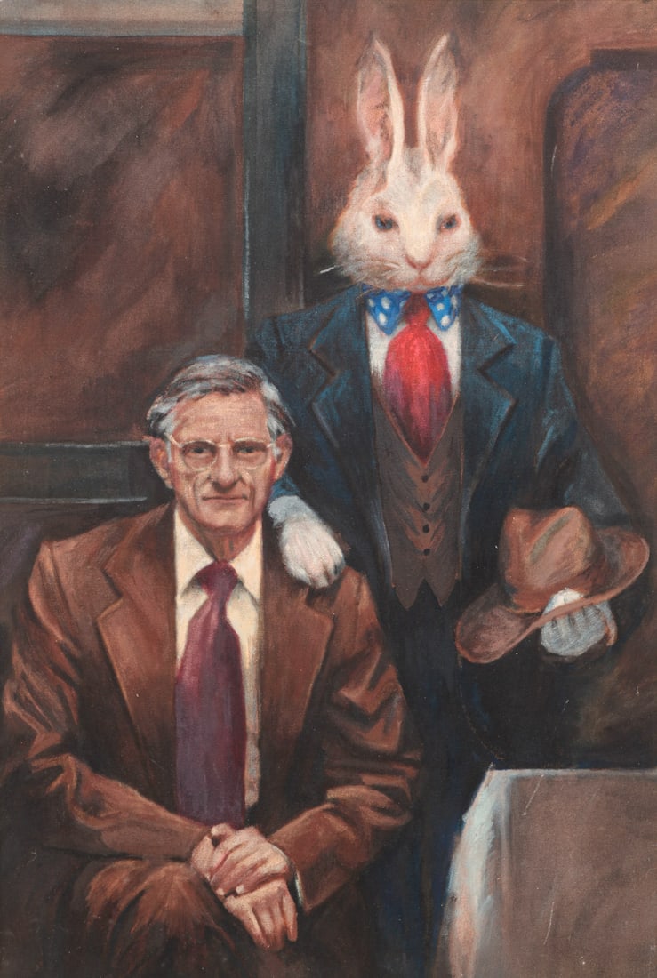 SIGNED ACRYLIC ON CANVAS BOARD "HARVEY". (1 of 7)