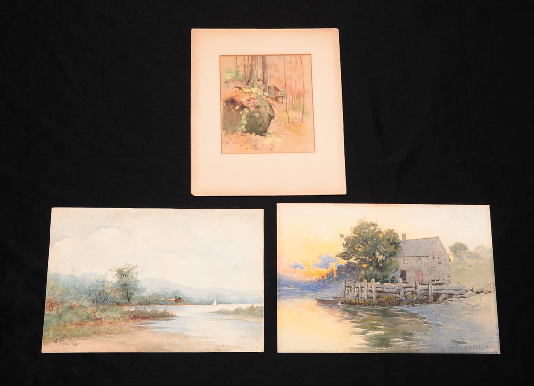 THREE WATERCOLORS. (1 of 9)