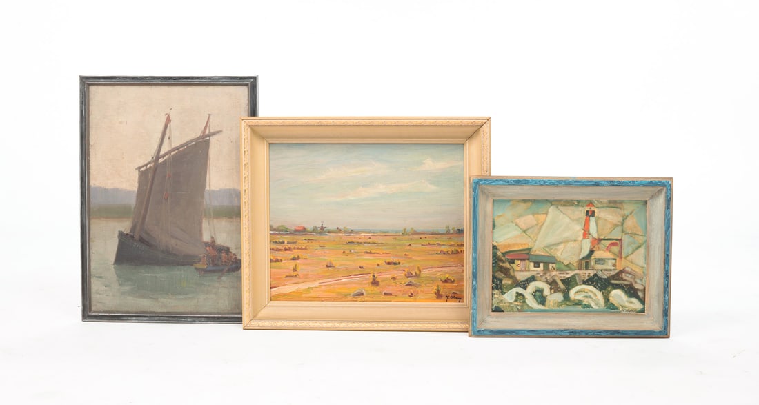 THREE PAINTINGS. (1 of 9)