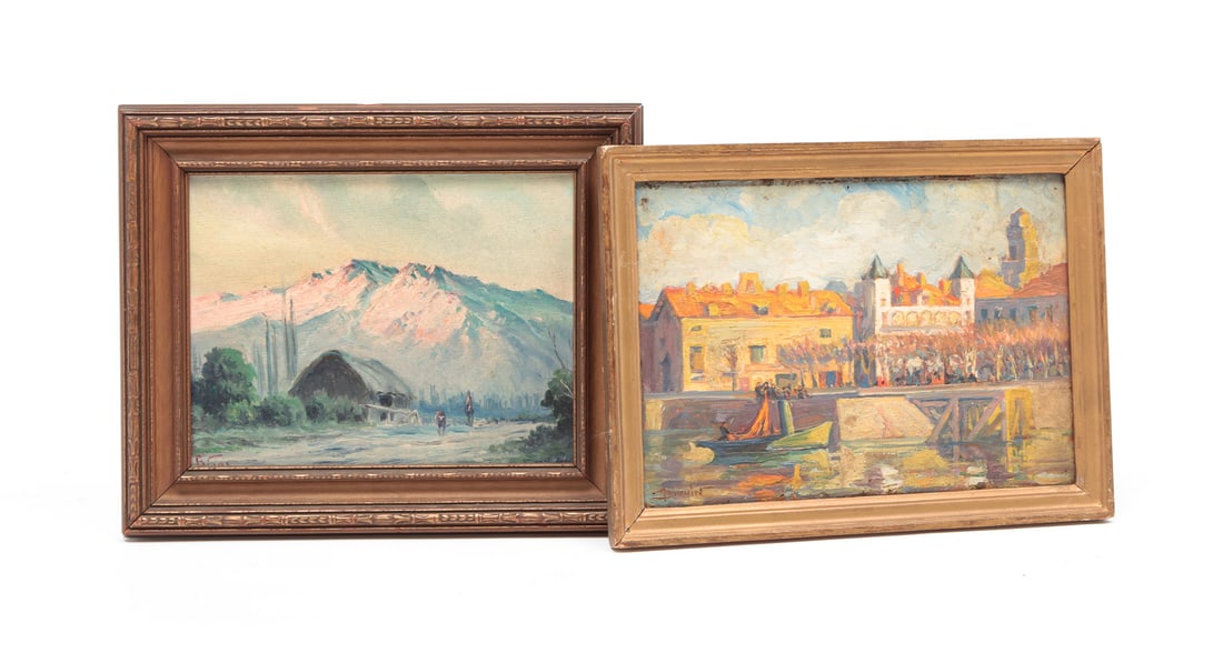 TWO PAINTINGS. (1 of 6)