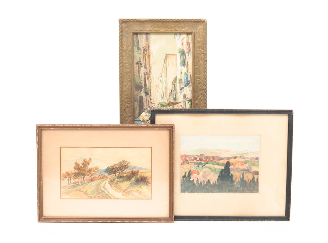THREE WATERCOLOR PAINTINGS. (1 of 7)