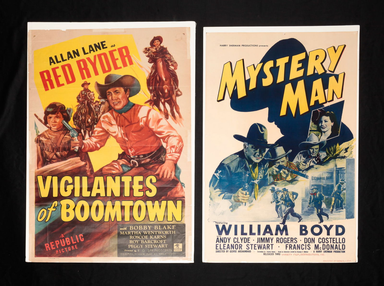 TWO WILLIAM BOYD AND RED RYDER MOVIE POSTERS. (1 of 7)