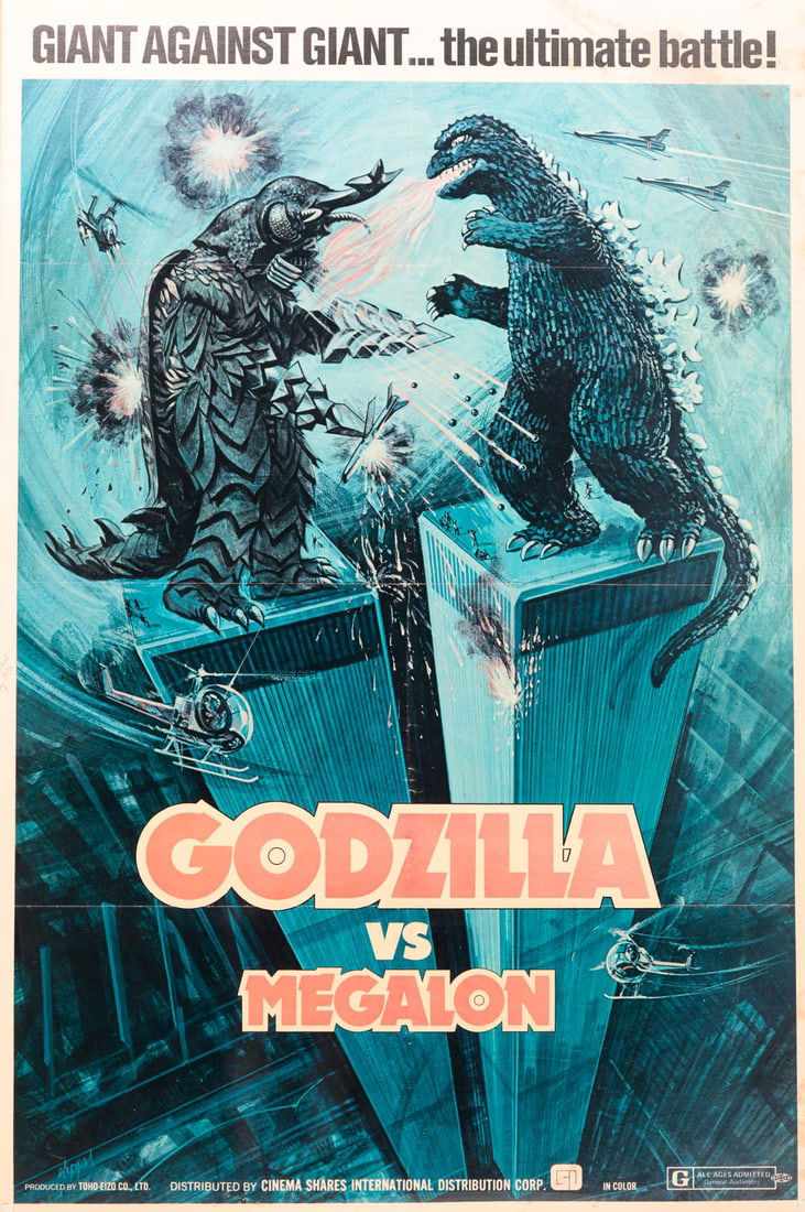"GODZILLA VS MEGALON (CINEMA SHARES, 1976) POSTER. (1 of 9)
