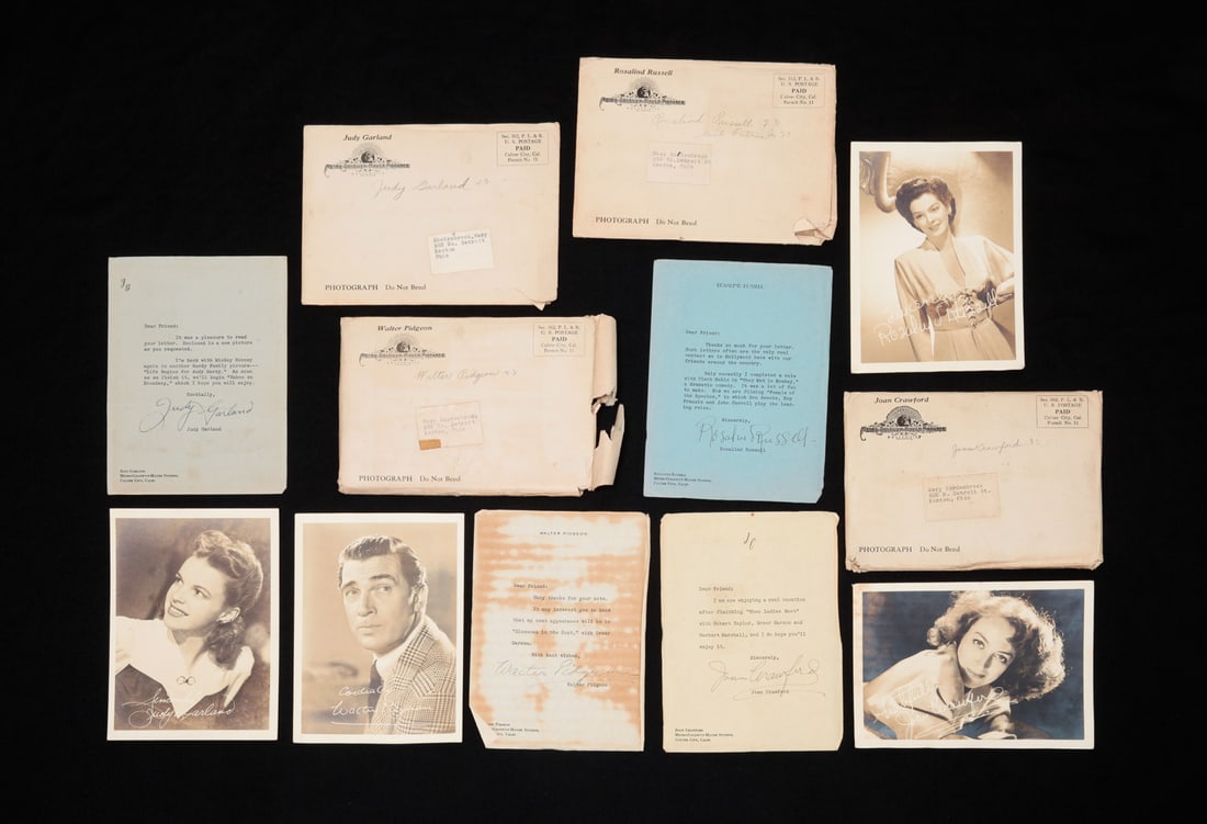 FOUR HOLLYWOOD MOVIE STAR SIGNED LETTERS. (1 of 8)