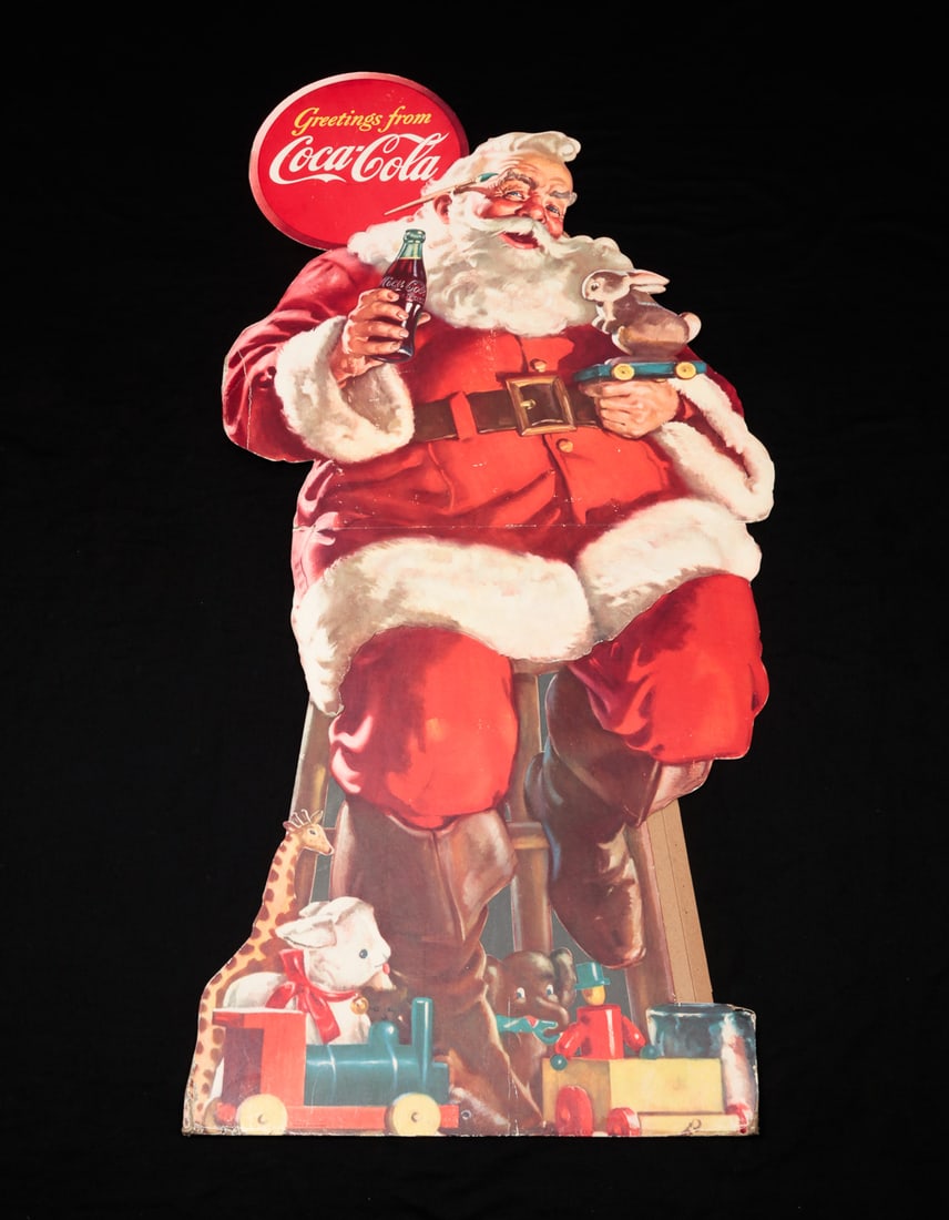 COCA-COLA SANTA CLAUS STAND UP SIGN. (1 of 4)