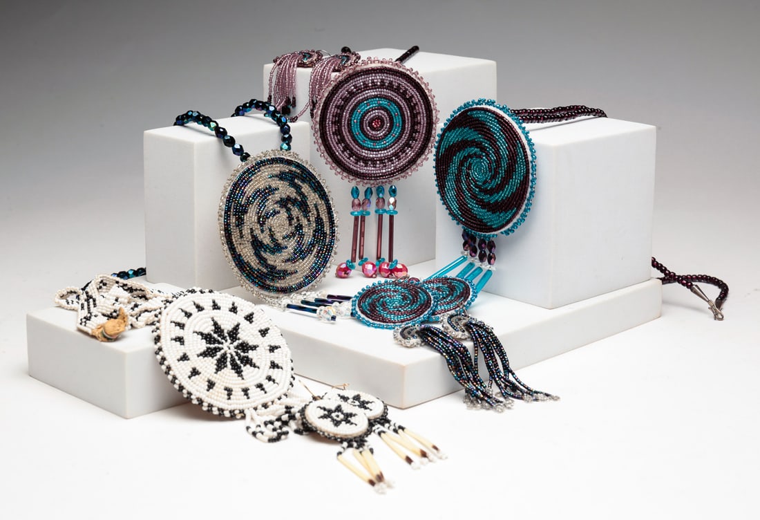 BEADED NECKLACES & EARRINGS. (1 of 4)