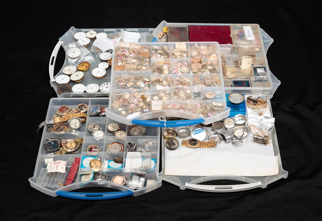 LARGE GROUP VINTAGE WATCH PARTS. (1 of 6)