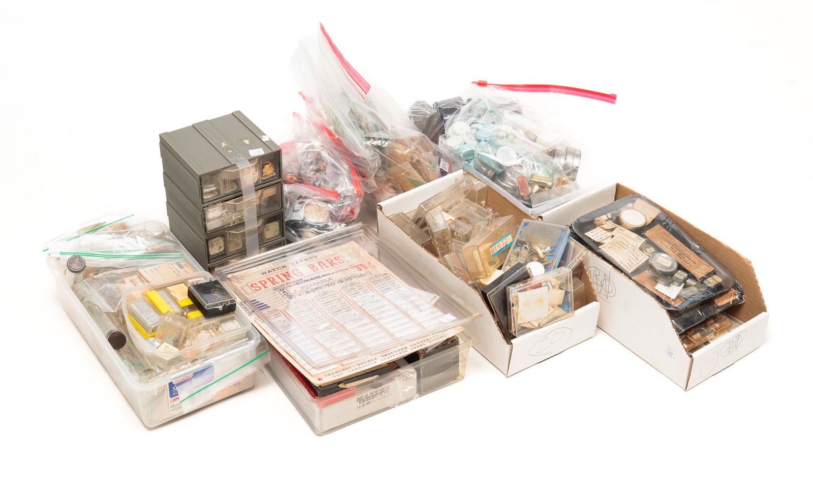 LARGE GROUP VINTAGE WATCH CASES, PARTS & MORE. (1 of 5)