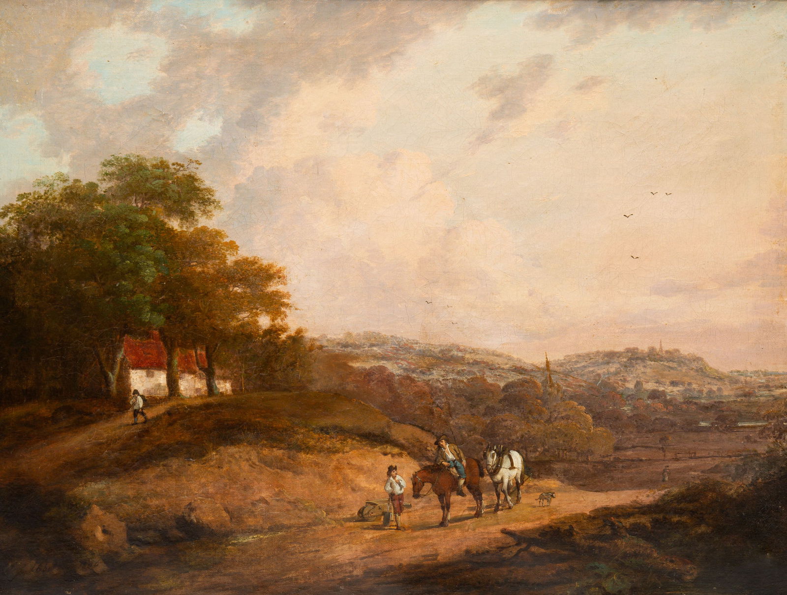 JULIUS CAESAR IBBETSON (1759-1817) "PASTORAL LANDSCAPE". (1 of 4)