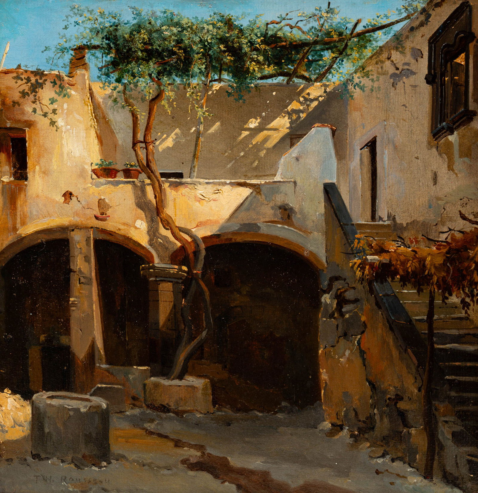THEODORE ROUSSEAU (1812-1867) "BACK ALLEY". (1 of 8)
