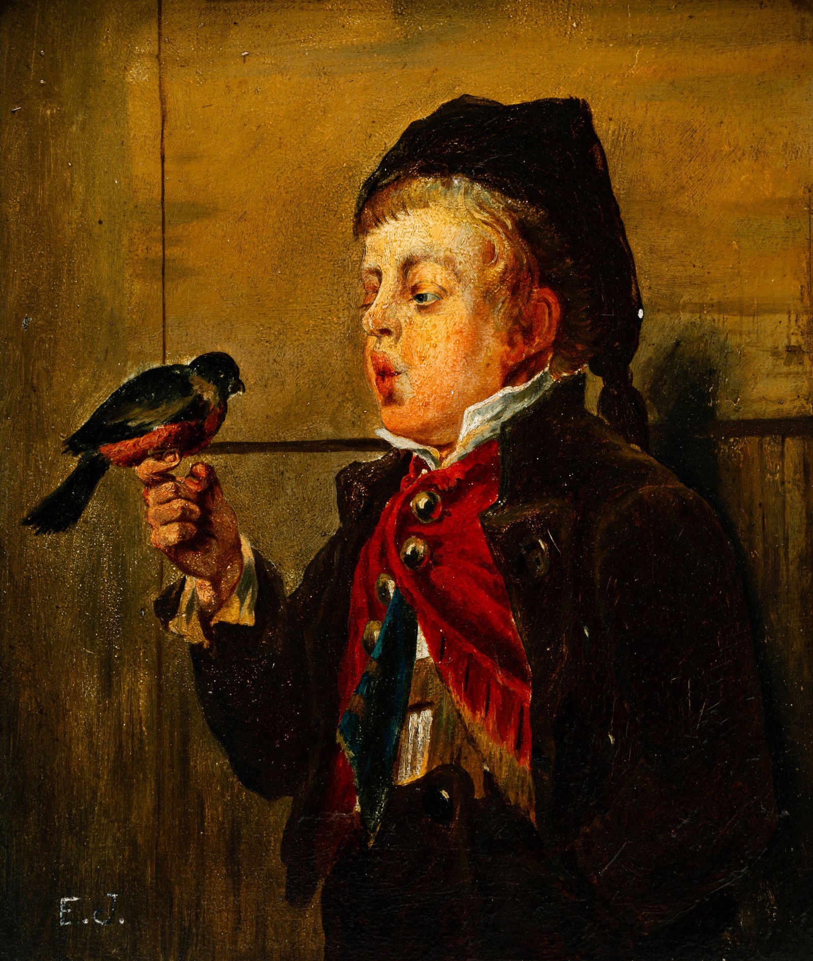 AFTER EASTMAN JOHNSON (1824-1906) "A BOY AND HIS BIRD". (1 of 4)
