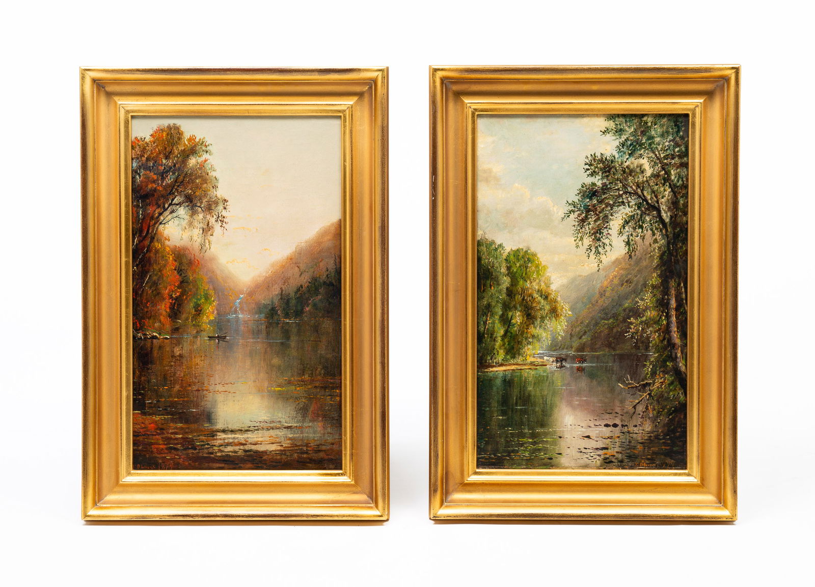 EDMUND DARCH LEWIS (1835-1910) PAIR OF LANDSCAPES. (1 of 7)